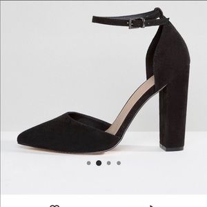 LIKE NEW ASOS Pointed Black Ankle Strap Heels